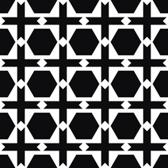 Aufkleber - Crosses and hexagons are black. The vector is seamless and can be used as wallpaper.