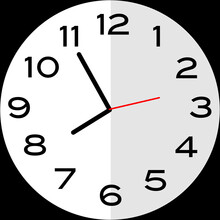 5 Minutes To 8 O'clock Analog Clock Icon