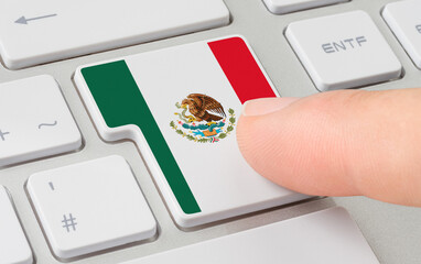 Wall Mural - a keyboard with a labeled button - flag of mexico