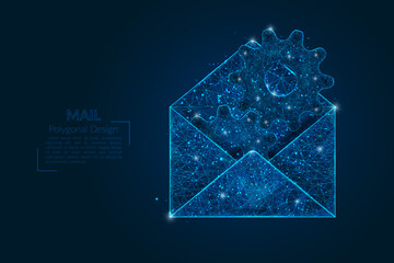 Wall Mural - abstract isolated image of a letter, mail or message interaction, business, connection. polygonal il