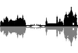 Fototapeta Londyn - moskou city skyline in black and white