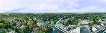 Aerial Panorama Of Arthur, Ontario, Canada In Fall