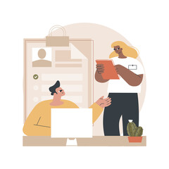 Poster - Internship abstract concept vector illustration. Paid internship opportunity, professional growth, recent college graduate job, find first working place, student training work abstract metaphor.