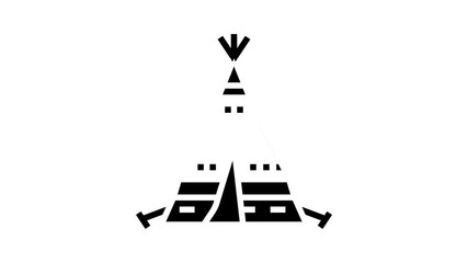 Wall Mural - tipi tepee boho animated glyph icon. tipi tepee boho sign. isolated on white background