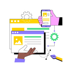 Poster - responsive web design abstract concept vector illustration. website frontend development, all screen