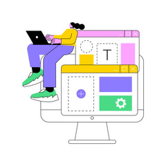Poster - website template abstract concept vector illustration. landing page html template, website building 