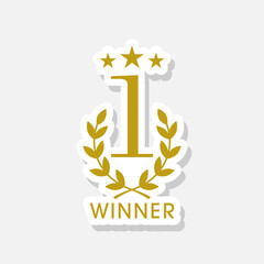 Wall Mural - Winner award sticker icon isolated on white background