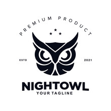 Night Owl Head Face Logo Design Template Inspiration Idea