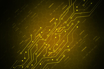 2d illustration Abstract futuristic electronic circuit technology background