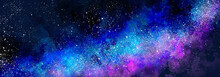 Space Background With Realistic Nebula And Lots Of Shining Stars. Infinite Universe And Starry Night. Colorful Cosmos With Stardust And The Milky Way. 