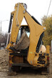 Yellow tractor. Yellow bulldozer. Yellow excavator.