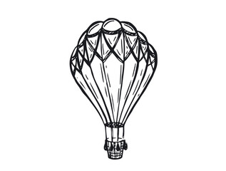 Wall Mural - Hot air balloons flying, Hand drawn illustration.	
