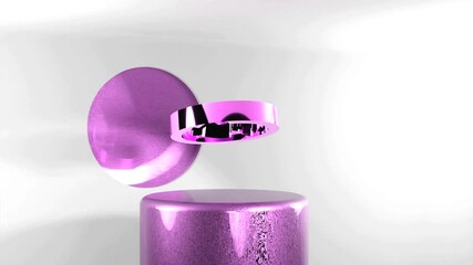 Aufkleber - Animation of virtual dollar coin. Design. 3D animation for game screensaver with dollar coin. Virtual press creates dollar coin and presses it into liquid