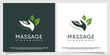 Massage logo design with creative concept Premium Vector