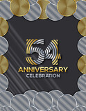 Fototapeta Boho - Invitation card, Celebrating of,  54 Years Anniversary, Luxury Circle Design colorful shape decoration Logo