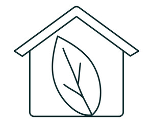 Poster - house with leaf