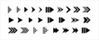 Arrow icon vector set. Arrows icons vector set. Contains symbol of various arrow head point shape, play, pause, next button symbol