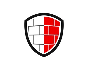 Sticker - Simple shield with building bricks inside