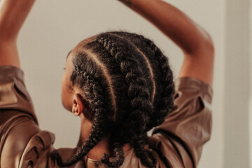 Wall Mural - Black Model with Cornrows