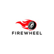 Fire wheels logo concept vector. Speed logo with fire and wheel