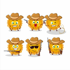 Poster - Cool cowboy egg tart cartoon character with a cute hat