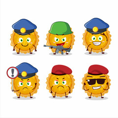 Sticker - A dedicated Police officer of egg tart mascot design style