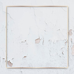 Wall Mural - square rose gold frame on weathered paint wall background vector