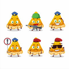 Sticker - A dedicated Police officer of slice of egg tart mascot design style