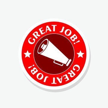 Great job sticker icon isolated on white background