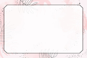 Wall Mural - pink rectangle watercolor frame vector