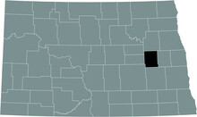Black Highlighted Location Map Of The Griggs County Inside Gray Administrative Map Of The Federal State Of North Dakota, USA