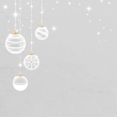 Canvas Print - White Christmas bauble patterned on gray background vector