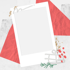 Canvas Print - Decorative Christmas instant photo frame vector