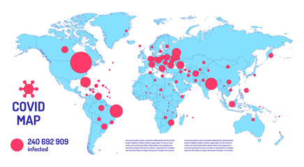 Wall Mural - Coronavirus map color line element. Borders of the countries.