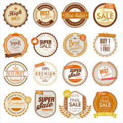 Wall Mural - Retro vintage premium sale badges and labels collection