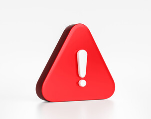 Fototapete - red warning sign symbol or alert safety danger caution illustration icon security message and exclam