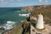 Aerial Image Of The 'Pepperpot' At Portreath, Cornwall, UK
