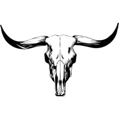 Bull skull for cowboy and Western logos