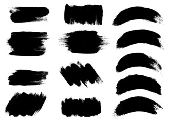 Poster - Vector set of ink brush strokes.
