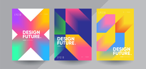 Wall Mural - Future colorful brochure templates. Minimalist design concept. 