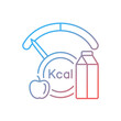 Insufficient calories consumption gradient linear vector icon. Inadequate nutrients consumption leads to health problem. Thin line color symbol. Modern style pictogram. Vector isolated outline drawing