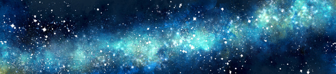Wall Mural - Space background with realistic nebula and lots of shining stars. Infinite universe and starry night. Colorful cosmos with stardust and the Milky Way. 