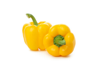 Yellow bell pepper isolated on white background