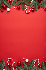 Wall Mural - merry christmas or new year decoration red background