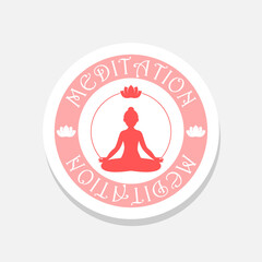 Wall Mural - Meditation, yoga, lotus position sticker icon