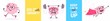 © wowomnom - Vector set of creative illustration of happy brain character in