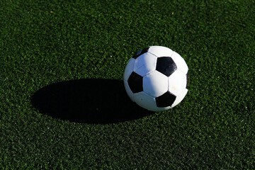 Wall Mural - soccer ball on a green field