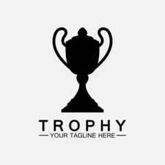 Sticker - Trophy vector logo icon.champions  trophy logo icon for winner award logo template