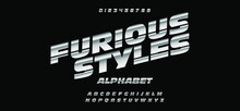 Fast And Furious Style Fonts. Sport, Motorcycle, For Movie Technology, Racing Logo Design. Vector.
