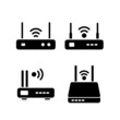 © Rifai - Internet service wireless router or modem with wifi signal flat vector icon for apps and websites
